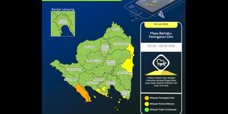 BMKG: Wilayah Lampung Cerah Berawan, Berpotensi Hujan di Beberapa Wilayah