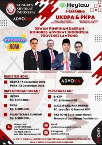 KAI Lampung Buka Pendaftaran UKDPA dan PKPA untuk Advokat, Berikut Informasinya