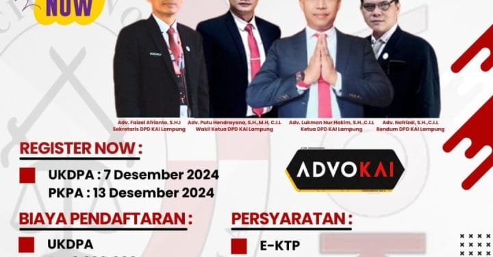 KAI Lampung Buka Pendaftaran UKDPA dan PKPA untuk Advokat, Berikut Informasinya