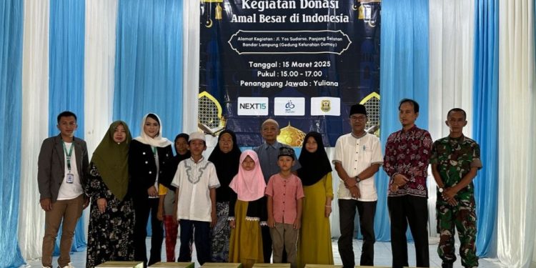 NEXT15 dan LKS Apik Mandiri Bagikan 150 Paket Bantuan untuk Yatim dan Dhuafa di Panjang Selatan