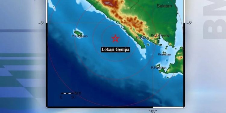 Gempa Magnitudo 3,8 Guncang Pesisir Barat Lampung