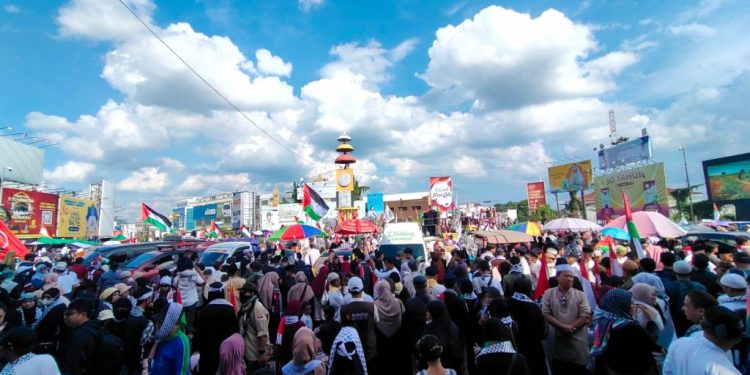 Ribuan Warga Lampung Gelar Aksi Bela Palestina