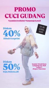 Wiwid Yasmin Cuci Gudang Kasih Diskon 50 Persen