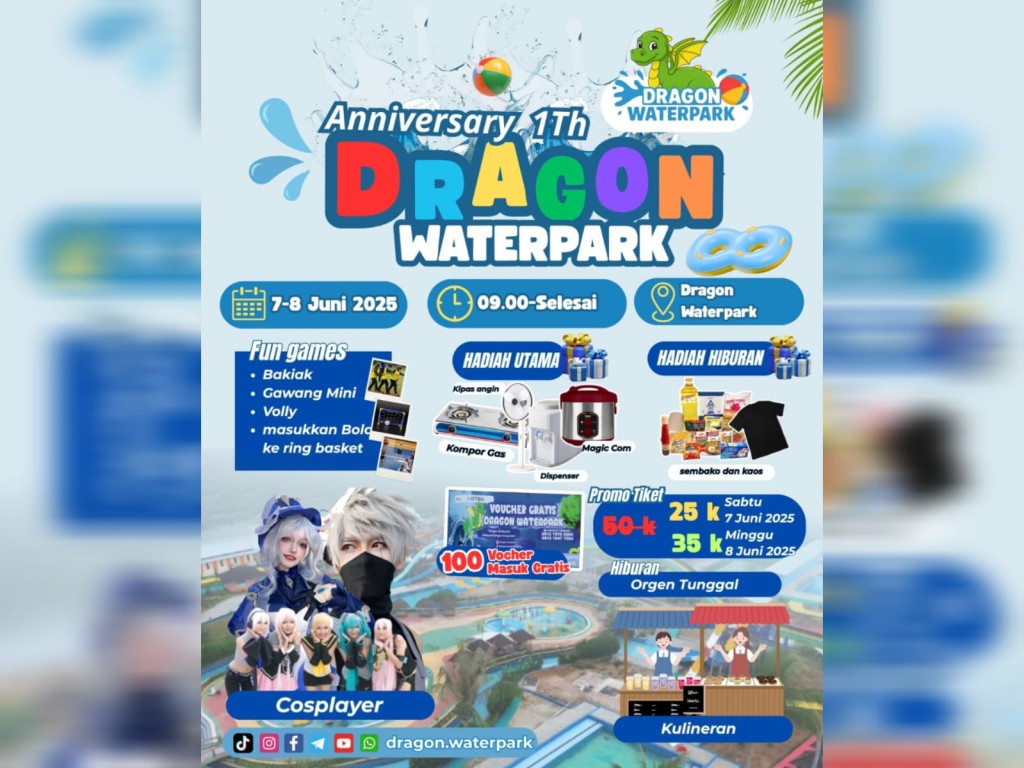 Dragon Waterpark Gelar Family Fun Festival Meriah di Ulang Tahun Pertama: Hadiah Menanti