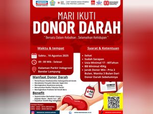 Indogrosir dan UKM KSR PMI Unit Unila Gelar Donor Darah di Bandar Lampung