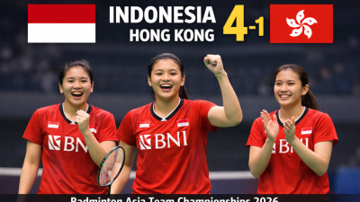 Indonesia Libas Hong Kong 4-1 di Kejuaraan Beregu Asia