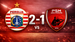 Persija Tundukkan PSM 2-1, Persaingan Papan Atas Makin Panas