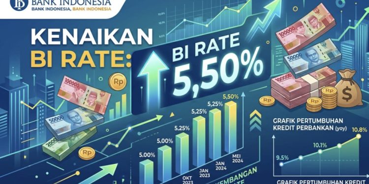 BI RATE NAIK 25 BASIS POIN MENJADI 5,50% BERDAMPAK TERHADAP KREDIT PERBANKAN