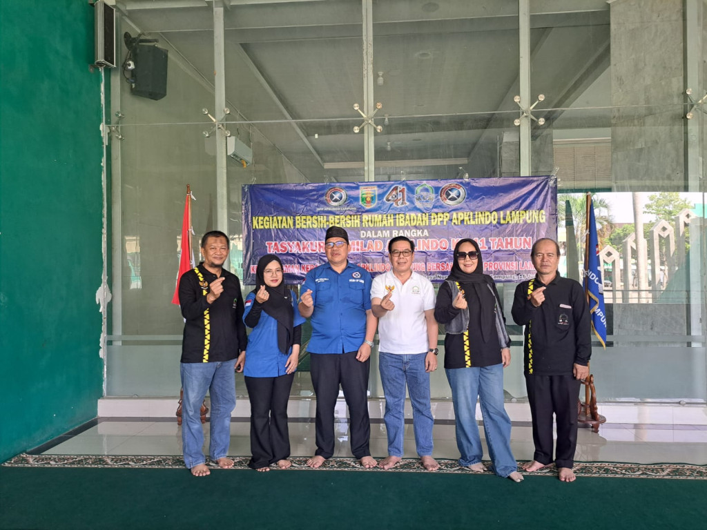 Apklindo Lampung dan MCMI Lampung menjajaki kerja sama melalui kegiatan bersih-bersih masjid guna meningkatkan kebersihan serta kompetensi marbot dan petugas kebersihan.