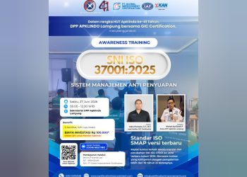 HUT ke-41 APKLINDO, DPP APKLINDO Lampung Gelar Pelatihan Sistem Manajemen Anti Penyuapan ISO 37001:2025