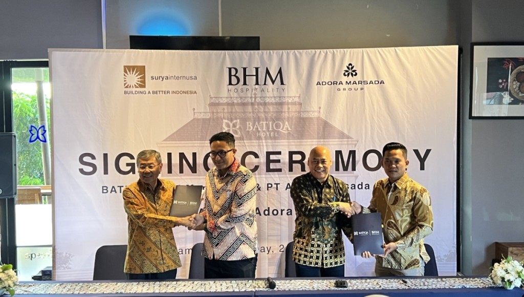 PT BHM dan PT Adora Marsada Group resmi bekerja sama mengelola BATIQA Hotel Adora Lampung yang dijadwalkan beroperasi pada 2027 di Natar, Lampung Selatan.