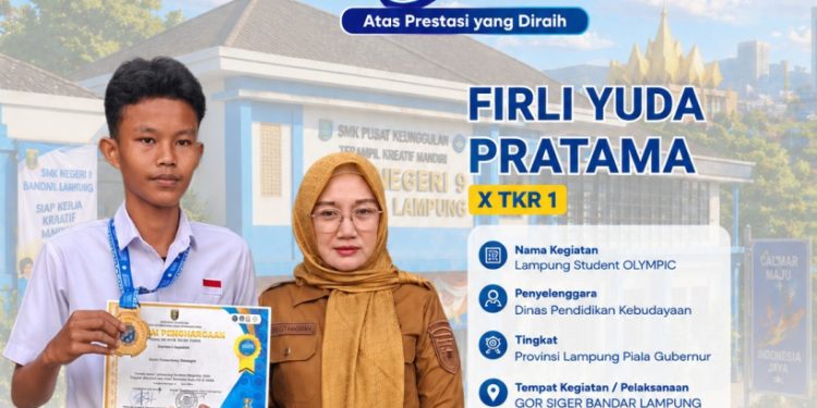 Firli Yuda Pratama Raih Juara 1 Karate, Bukti Komitmen SMKN 9 Bandar Lampung Cetak Siswa Berprestasi