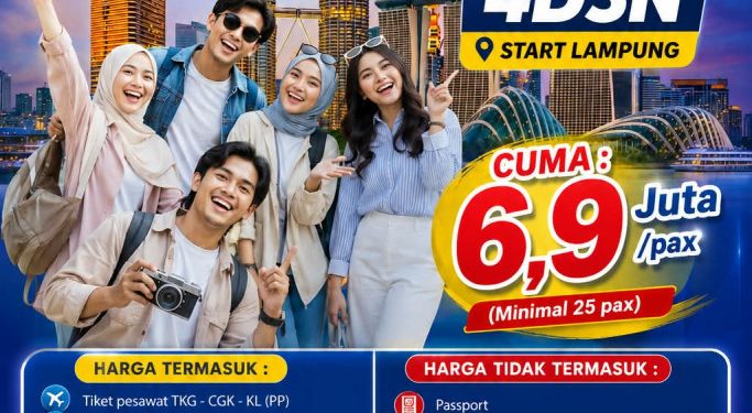 Safar Group Buka Open Trip Malaysia-Singapura November 2026, Berangkat dari Lampung Mulai Rp6,9 Juta
